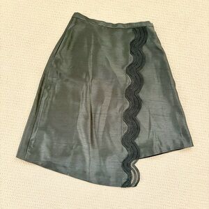 RACHEL Rachel Roy Asymmetrical Black Skirt with Wavy Detail